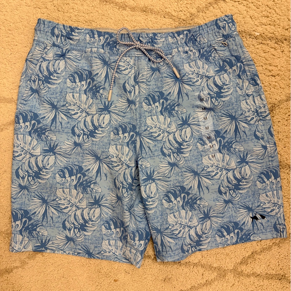Tropical Blue Men's Board Shorts Fish Hippie
